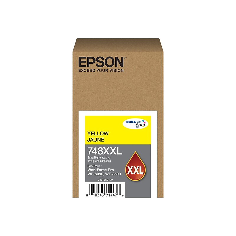 Epson T748XXL Yellow Extra High Yield Ink Cartridge image 1
