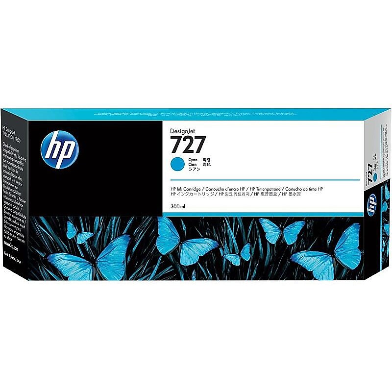 HP 727 Cyan High Yield Ink Cartridge (F9J76A) image 1