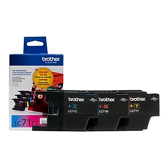Brother LC713PKS Cyan/Magenta/Yellow Standard Yield Ink Cartridge, 3/Pack
