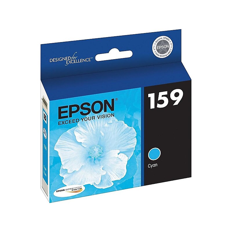 Epson T159 Ultrachrome Cyan Standard Yield Ink Cartridge image 1