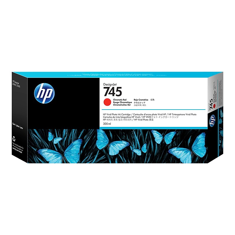 HP 745 Red Standard Yield Ink Cartridge (F9K06A) image 1