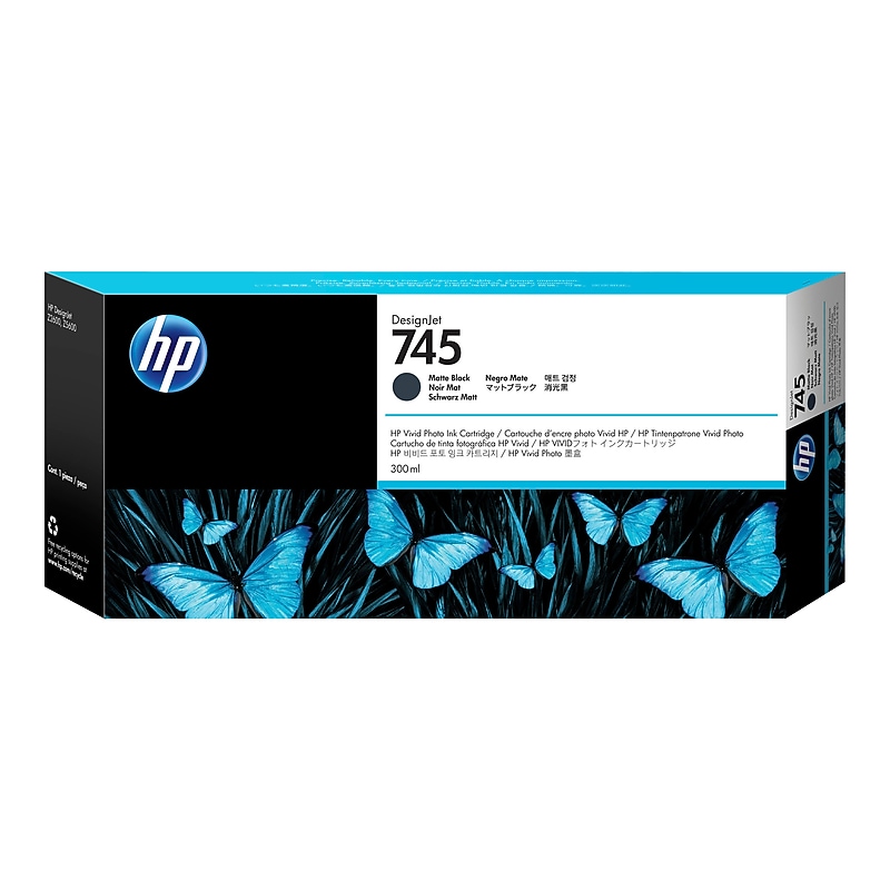 HP 745 Black Matte Standard Yield Ink Cartridge (F9K05A) image 1