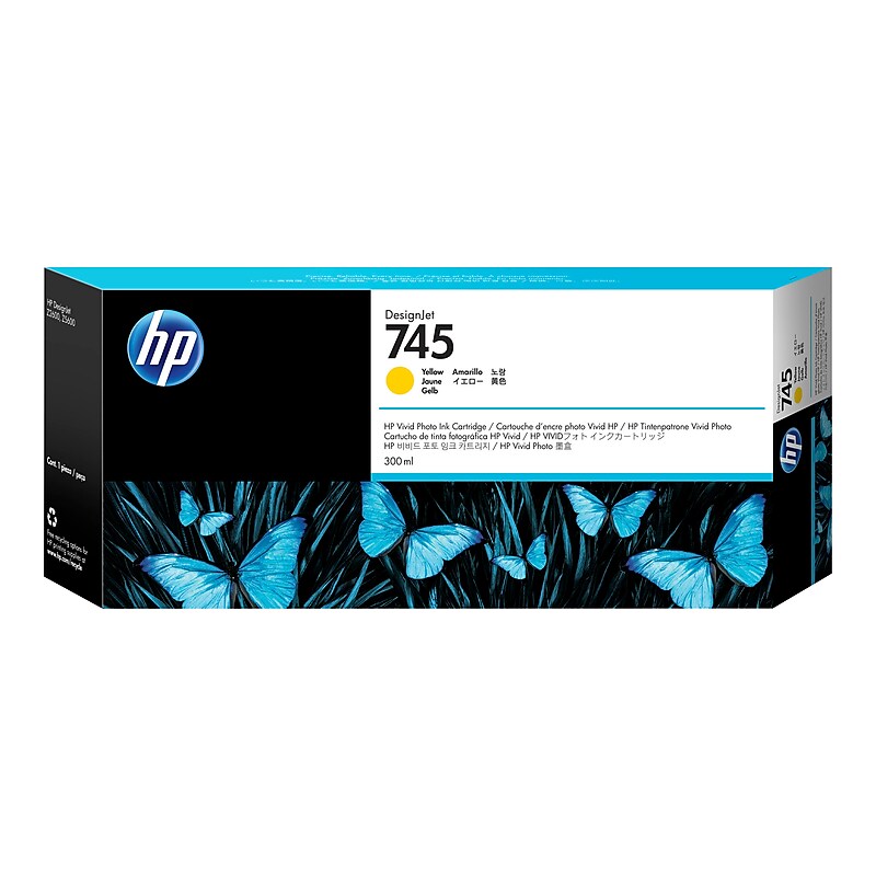 HP 745 Yellow Standard Yield Ink Cartridge (F9K02A) image 1