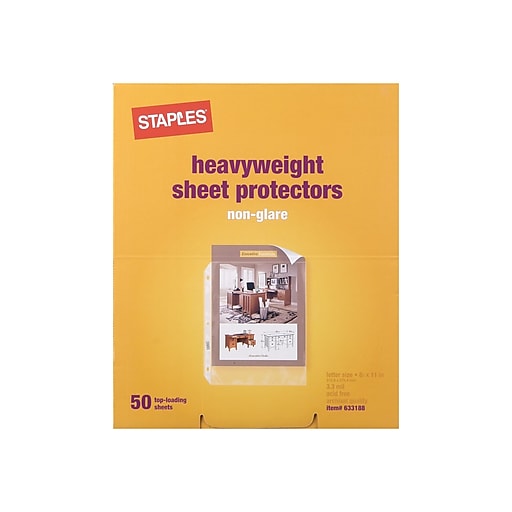 Staples Heavyweight Sheet Protector, 5.5 x 8.5, Clear, 25/Pack (15942)
