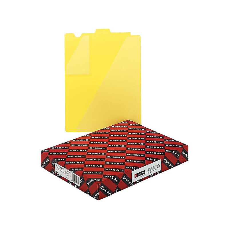 Smead Extra Wide Outguides, Letter Size, Yellow, 50/Box (61966) image 1