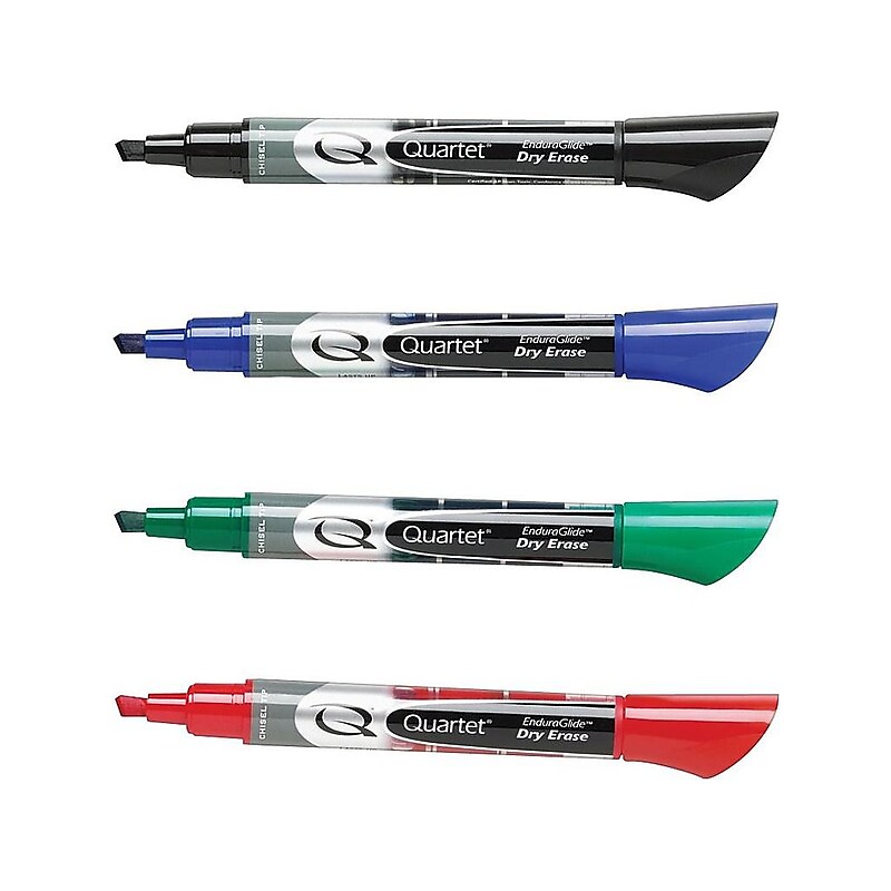Quartet EnduraGlide Dry Erase Markers, Chisel Tip, Assorted, 4/Pack (5001M) image 1