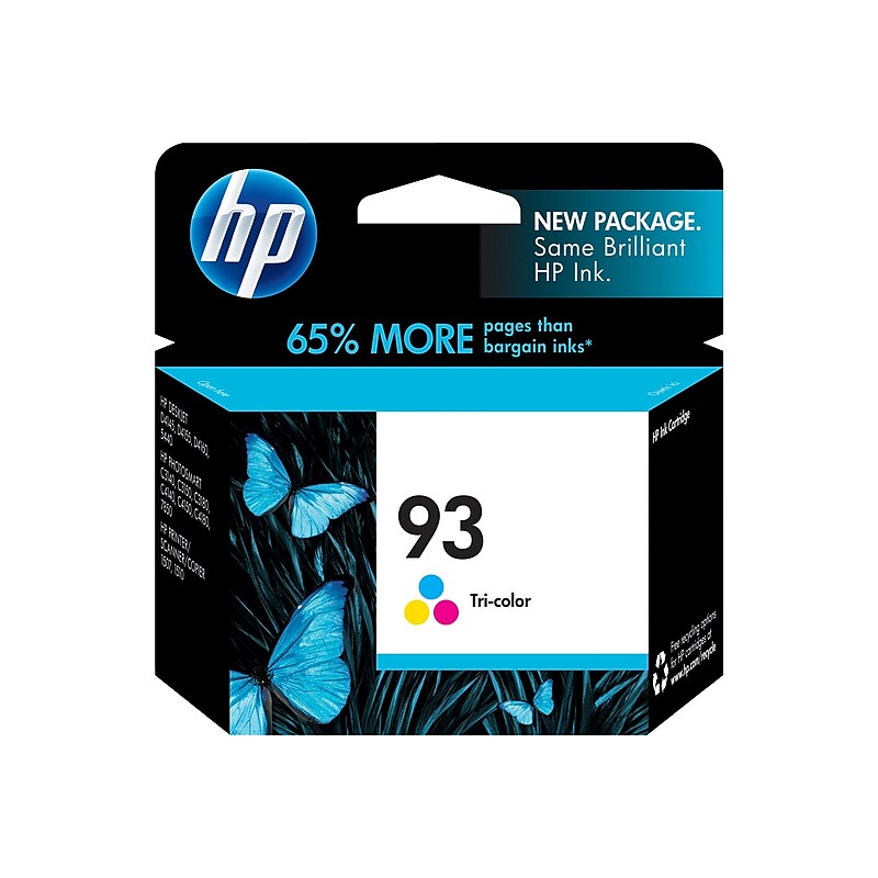 HP 93 Tri-Color Standard Yield Ink Cartridge, Prints Up to 220 Pages (C9361WN#140) image 1