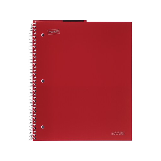 Staples® Accel Durable Poly Cover Notebook, Graph Ruled, 81/2" x 11
