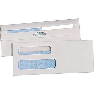 500 per Box 3-5/8 x 8-5/8. 24 lb White #8-5/8 Double Window Security Tinted Check Envelopes with a Self Seal Closure Wove - New 