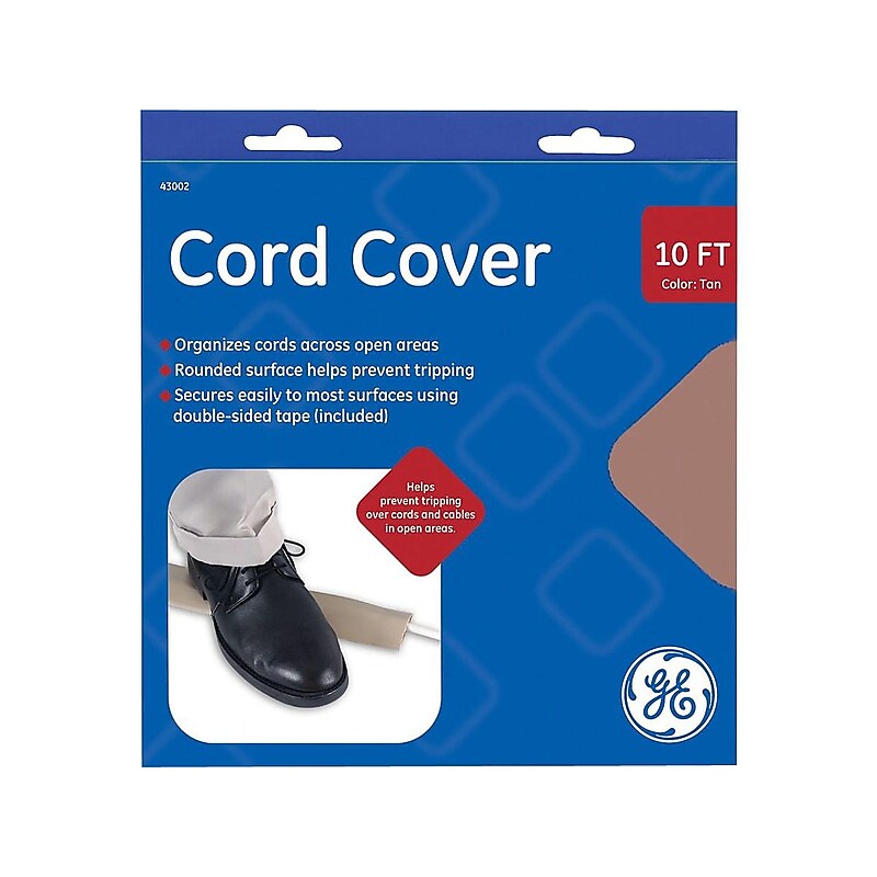 Cordinate 10 Ft Cord Cover, Rubber, Low Profile, Cable Protector, Tan (43002) image 1