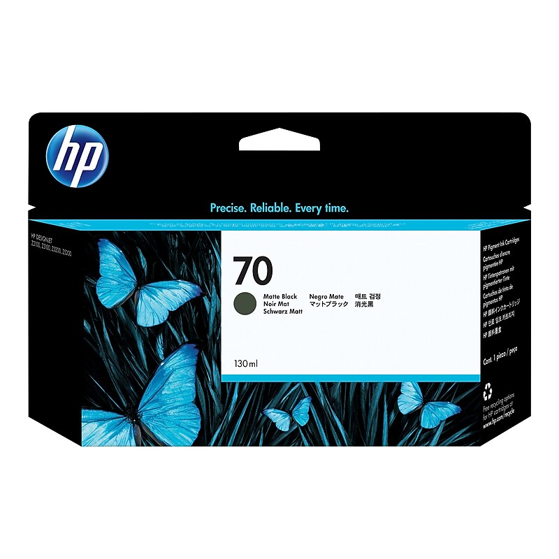 HP 70 Black Matte Standard Yield Ink Cartridge (C9448A) image 1