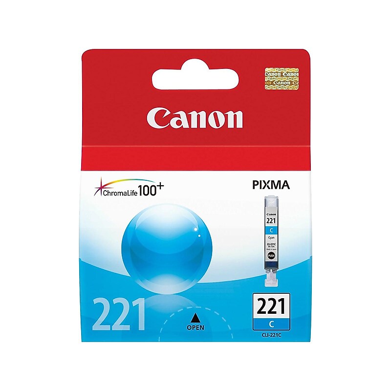 Canon 221 Cyan Standard Yield Ink Cartridge  (2947B001) image 1