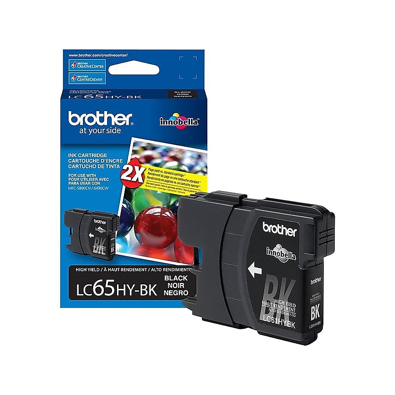 Brother LC 65 Black High Yield Ink Cartridge (LC65HYBKS) image 1