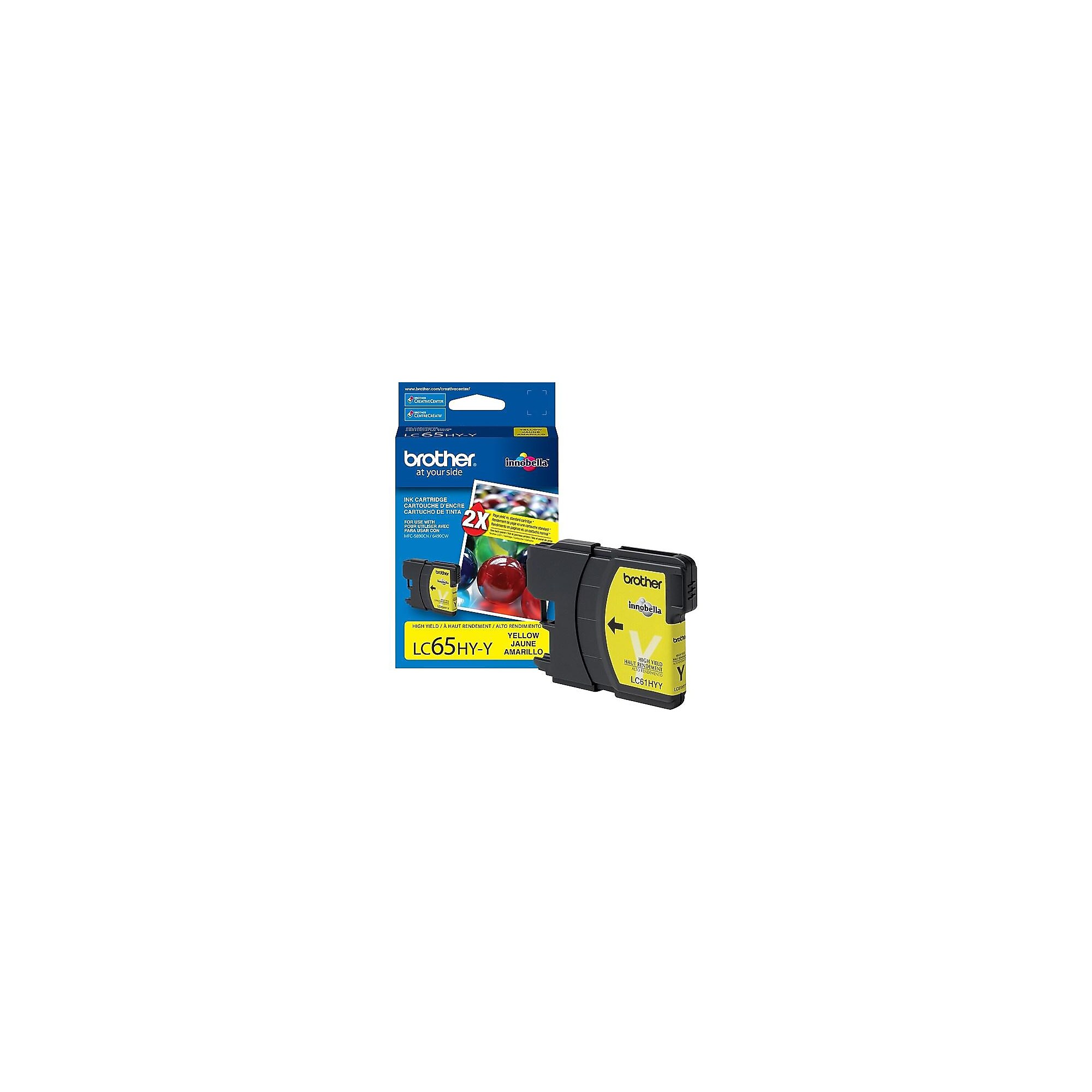 Brother LC65HYYS Yellow High Yield Ink Cartridge, Prints Up to 900 Pages Sansujyuku sansujyuku.com