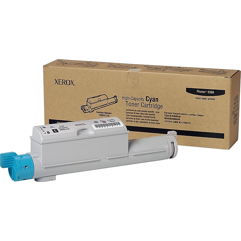 Xerox 106R01218 Cyan High Yield Toner Cartridge, Prints Up to 12,000 Pages image 1