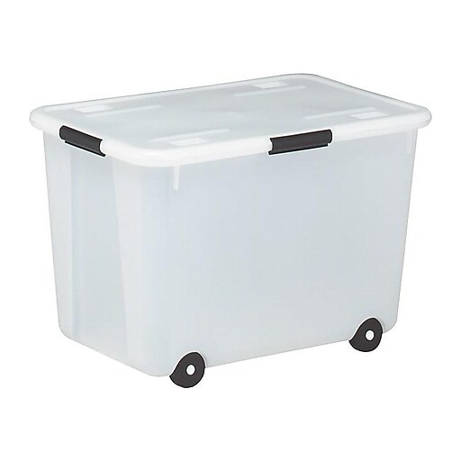 60 Quart Clear Storage Tote, Clear Base/Clear Lid, 2 Pack