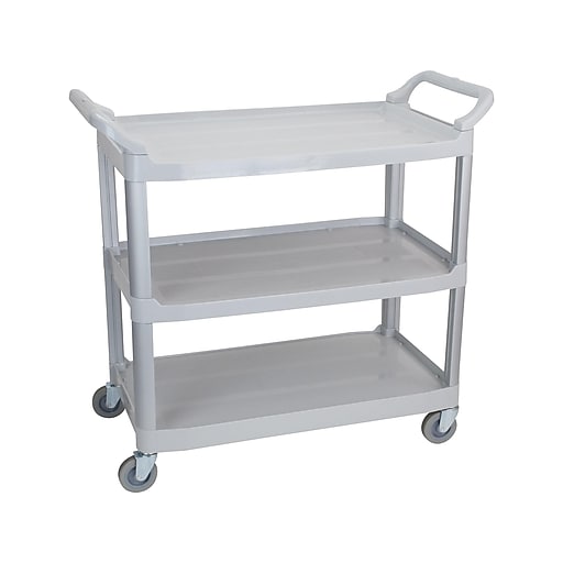 Staples 3Shelf Plastic/Poly Utility Cart, Gray (17861) at Staples