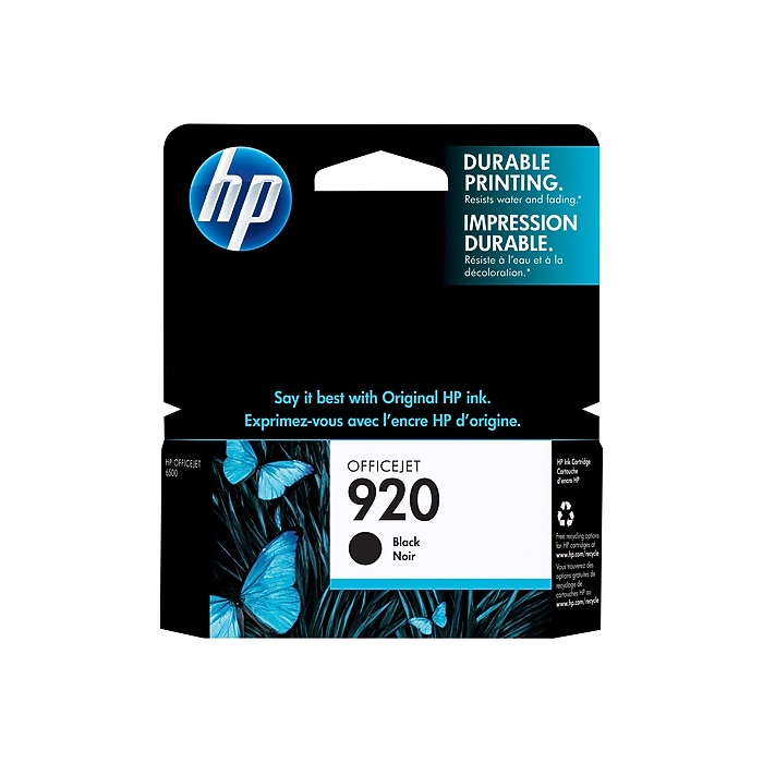HP 920 Black Standard Yield Ink Cartridge, Prints Up to 420 Pages