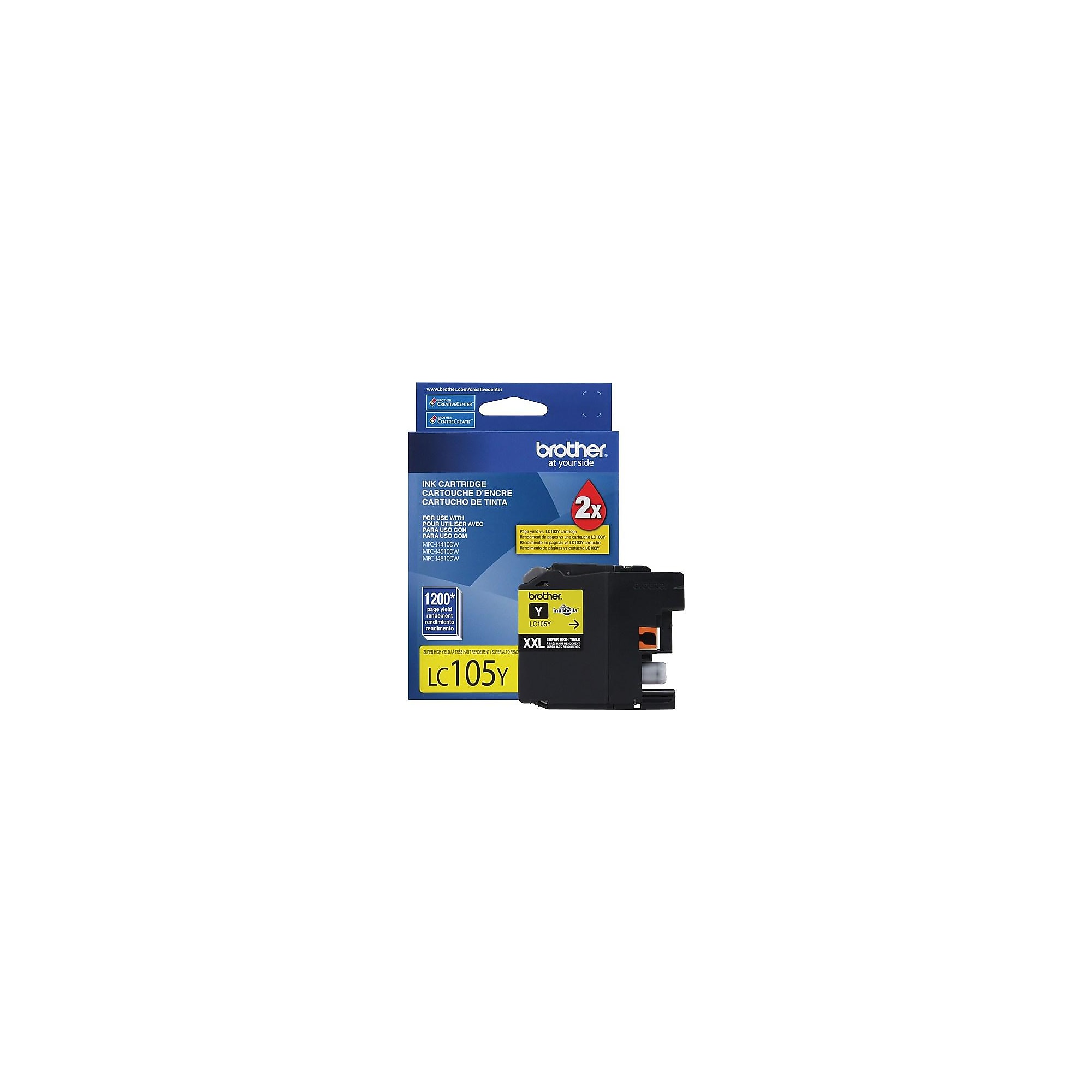 Brother LC105Y Yellow Extra High Yield Ink Cartridge, Prints Up to 1,200 Pages Sansujyuku sansujyuku.com