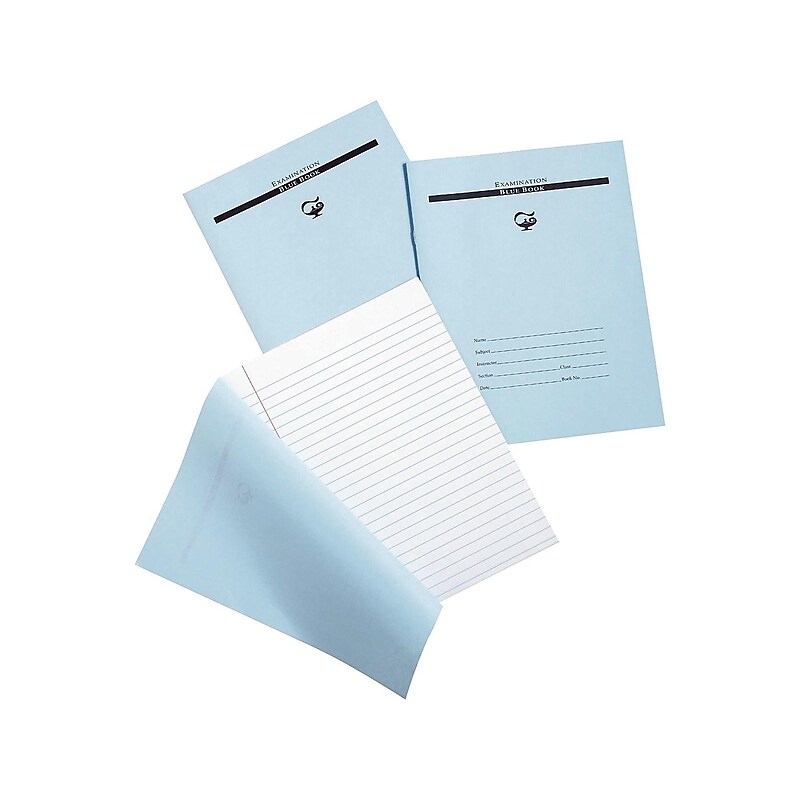 Pacon 1-Subject Exam Notebooks, 7" x 8.5", Wide Ruled, 8 Sheets, Blue (PBB7816) image 1