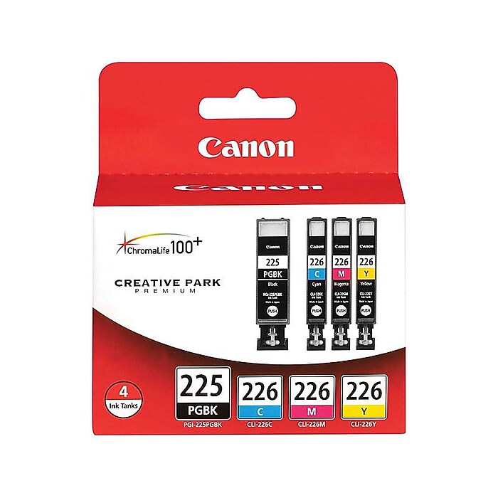 Canon 225/226 Black/Cyan/Magenta/Yellow Standard Ink Cartridge, 4