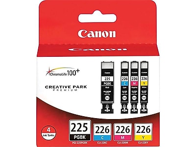 Canon 225/226 Black/Cyan/Magenta/Yellow Standard Ink Cartridge, 4/Pack (4530B008) Sansujyuku sansujyuku.com