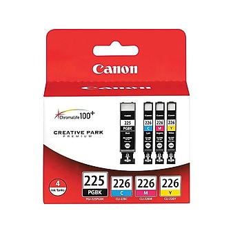 Canon PGI-225/CLI-226 Black/Cyan/Magenta/Yellow Standard Yield Ink Cartridge, 4/Pack (4530B008)