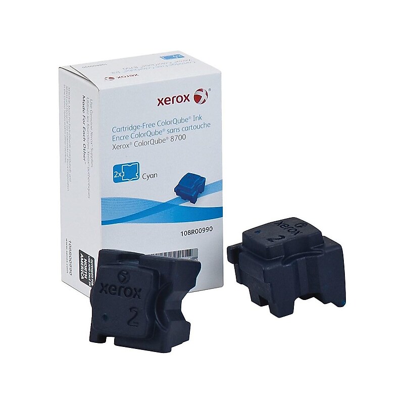 Xerox 108R00990 Cyan Standard Yield Ink Cartridge, 2/Pack image 1