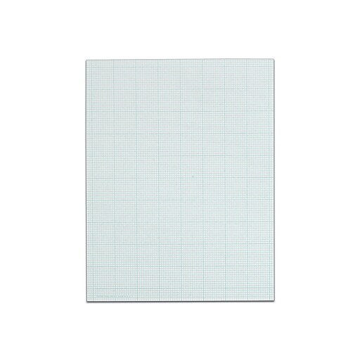 TOPS Cross Section Pad 8 12 x 11 Quadrille Rule 50 Sheets White PaperBlue  Ink - Office Depot