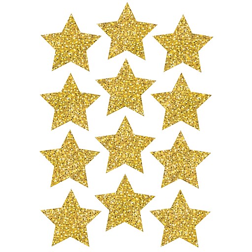 ashley productions die cut magnets gold sparkle stars 3 12 per sheet