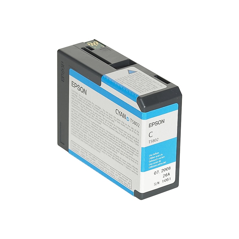 Epson T580 Ultrachrome Cyan Standard Yield Ink Cartridge image 1