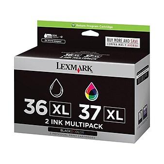 Lexmark 36XL/37XL Black/Tri-Color High Yield Ink Cartridge, 2/Pack (18C2249)