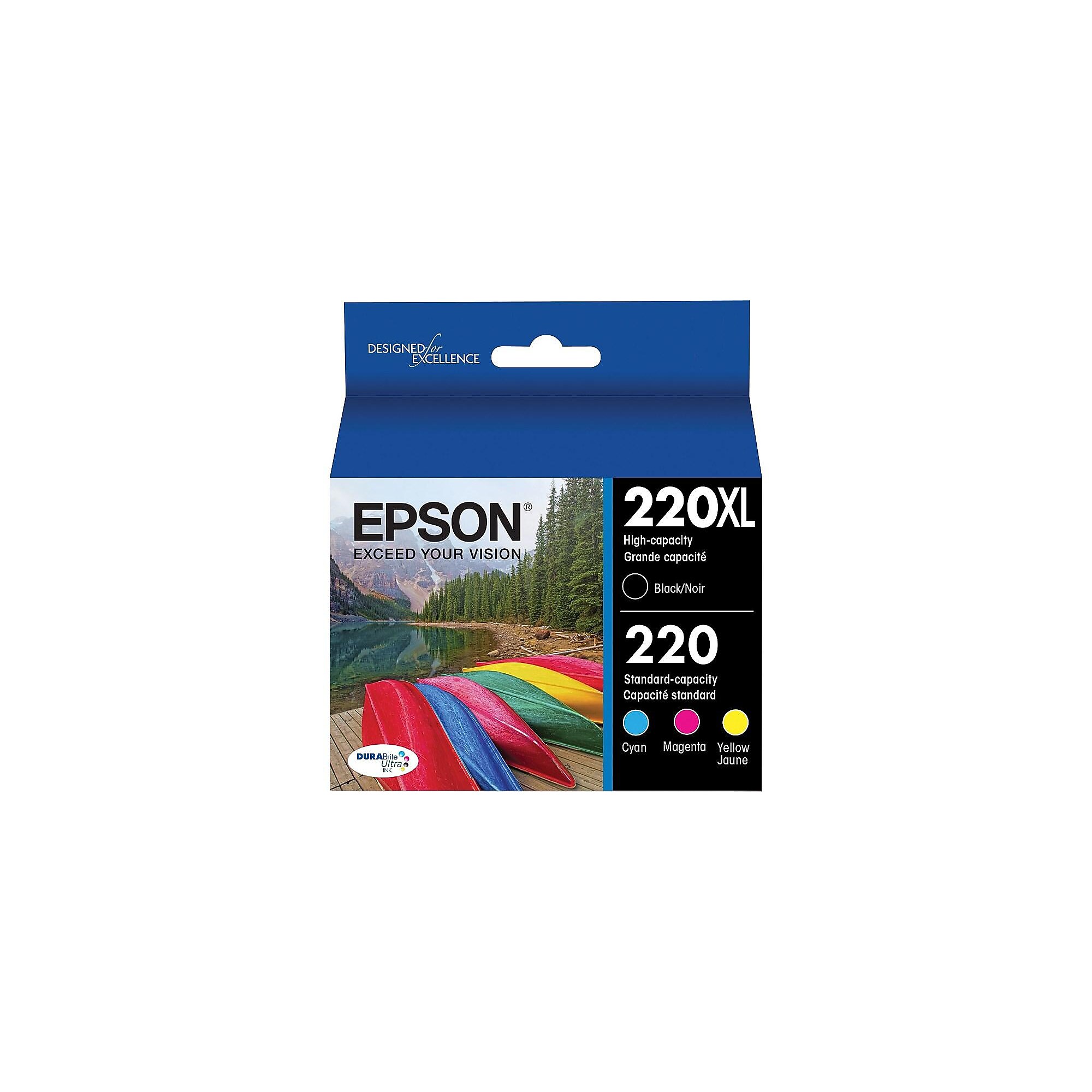 Epson T220 Black High Yield and Cyan/Magenta/Yellow Standard Yield Ink Cartridge, 4/Pack   (T220XL-BCS) Sansujyuku sansujyuku.com