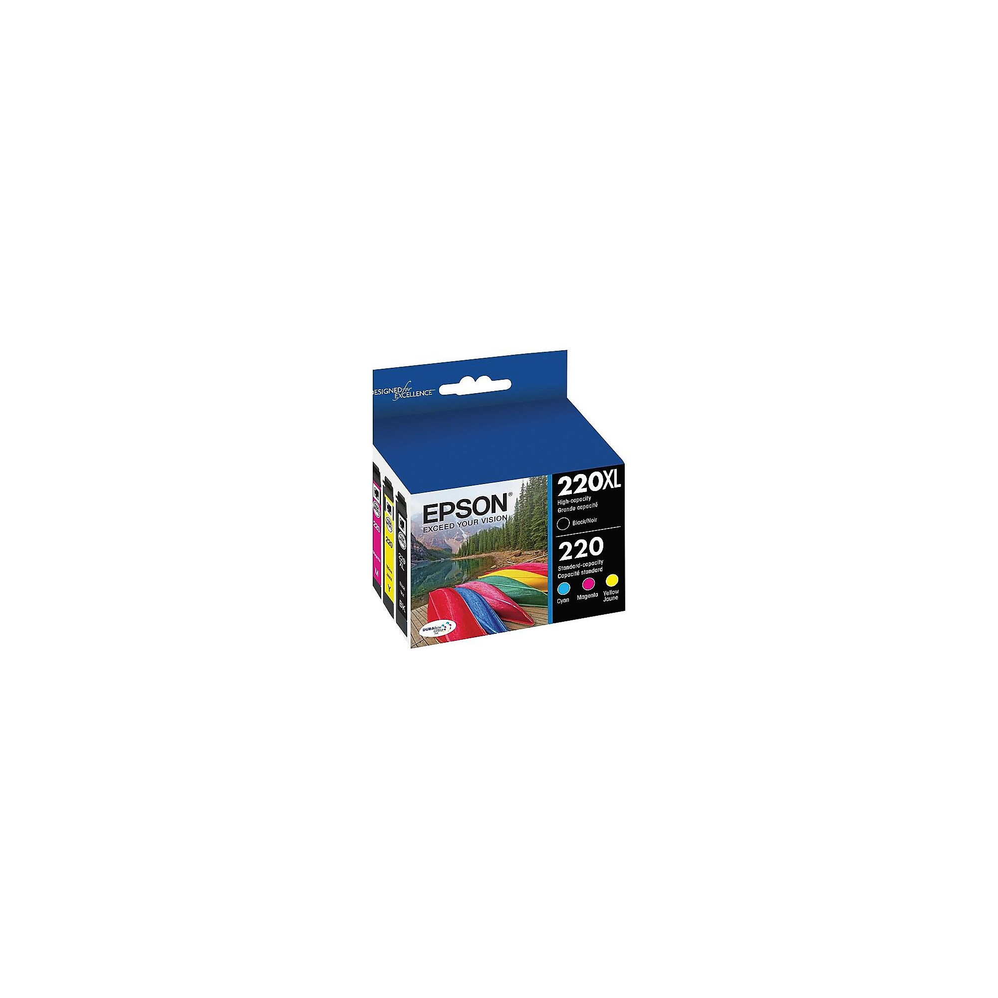 Epson T220 Black High Yield and Cyan/Magenta/Yellow Standard Yield Ink Cartridge, 4/Pack   (T220XL-BCS) Sansujyuku sansujyuku.com