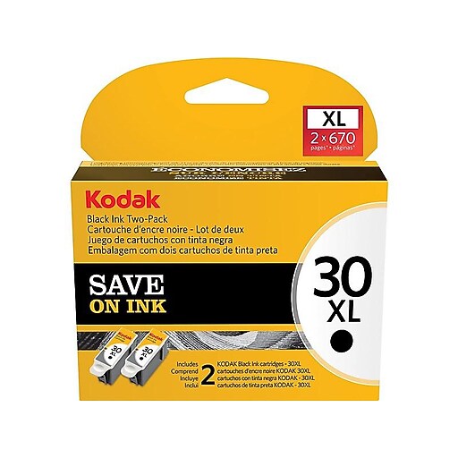 Kodak 30XL Black High Yield Ink Cartridge, 2/Pack (1681485) at Staples