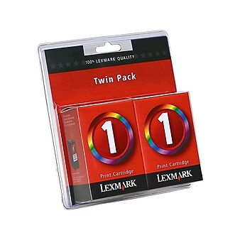 Lexmark 1 Tri-Color Standard Yield Ink Cartridge, 2/Pack