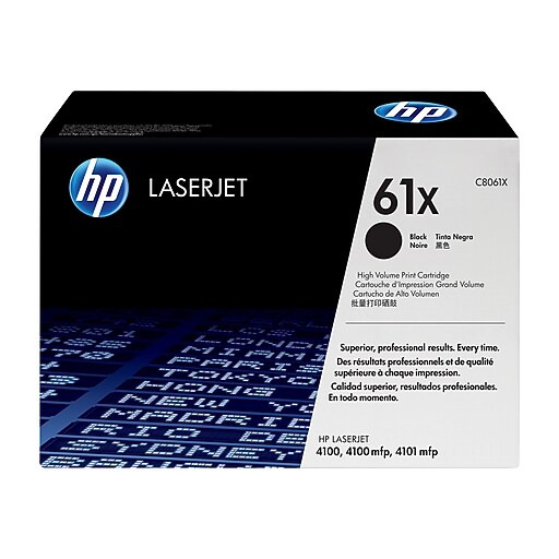 HP 61X Black High Yield Toner Cartridge, Prints Up to 10,000 pages
