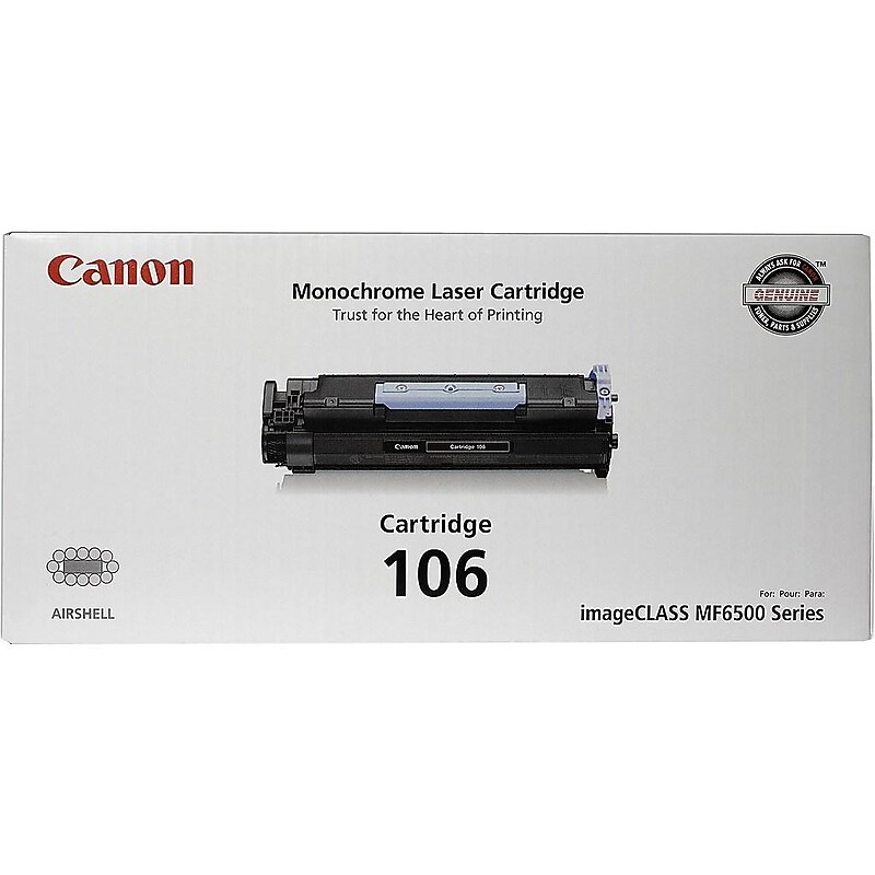 Canon 106 Black Standard Yield Toner Cartridge (0264B001AA) image 1