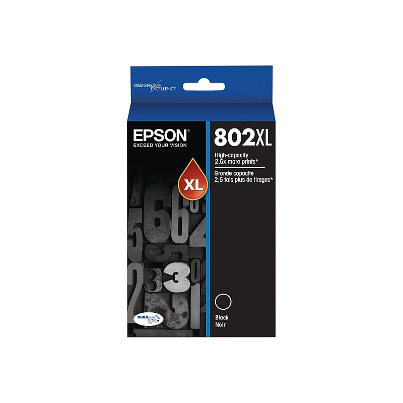 Epson T802XL Black High Yield Ink Cartridge   (T802XL120-S) image 1