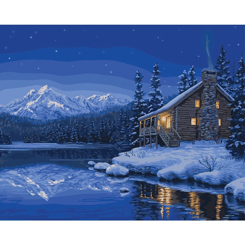 Plaid Craft Quiet Camp Paint By Number Kit, 16" x 20" (216-26747) image 1