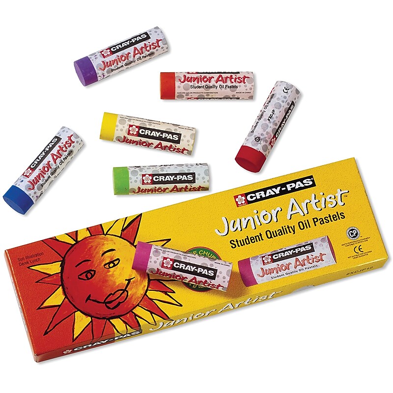 Sakura Chubbies Cray-Pas Junior Artist Oil Pastels, Assorted Colors, 12/Pk (XCJP12) image 1