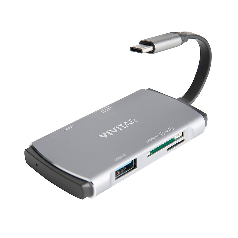 Vivitar USB-C to SD/SDHC and microSD Card Reader for Type-C Enabled Devices (VIV-RW-7206) image 1