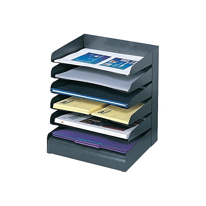 Safco 6-Compartments Steel File Organizer, Black (3128BL) | Staples