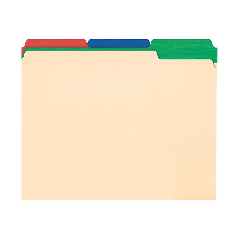 Pendaflex Color Tab File Folders, 3-Tab, Letter Size, Manila, 50/Box  (84101) image 1