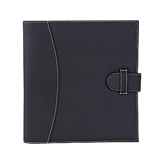 It's Academic Executive Faux Leather 1" D-Ring Binder/Organizer, Black (92875)