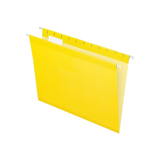 Pendaflex Reinforced Hanging File Folders, 1/5 Tab, Letter Size, Yellow