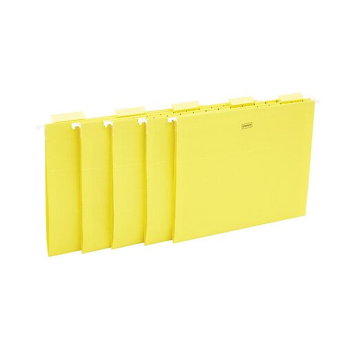 Staples® Colored Hanging File Folders, 5Tab, Letter, Yellow, 25/Box (163519) Staples