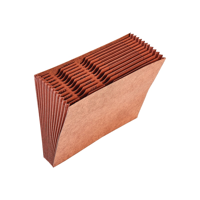 Staples Letha-Tone Expanding File, Jan-Dec Index, Letter Size, Brown (293118/17MS) image 1