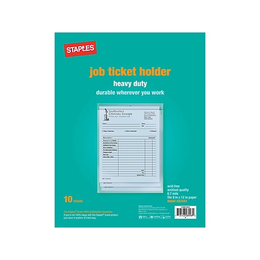 Staples® Job Ticket Holders, 9" x 12" at Staples