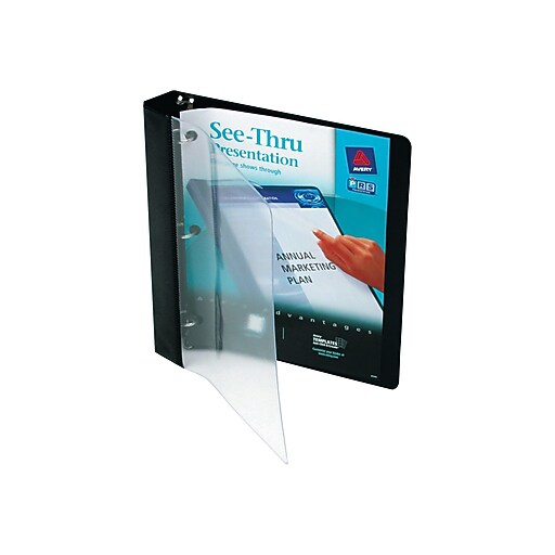 Avery SeeThru Durable 1" 3Ring View Binder, Black (10852) at Staples
